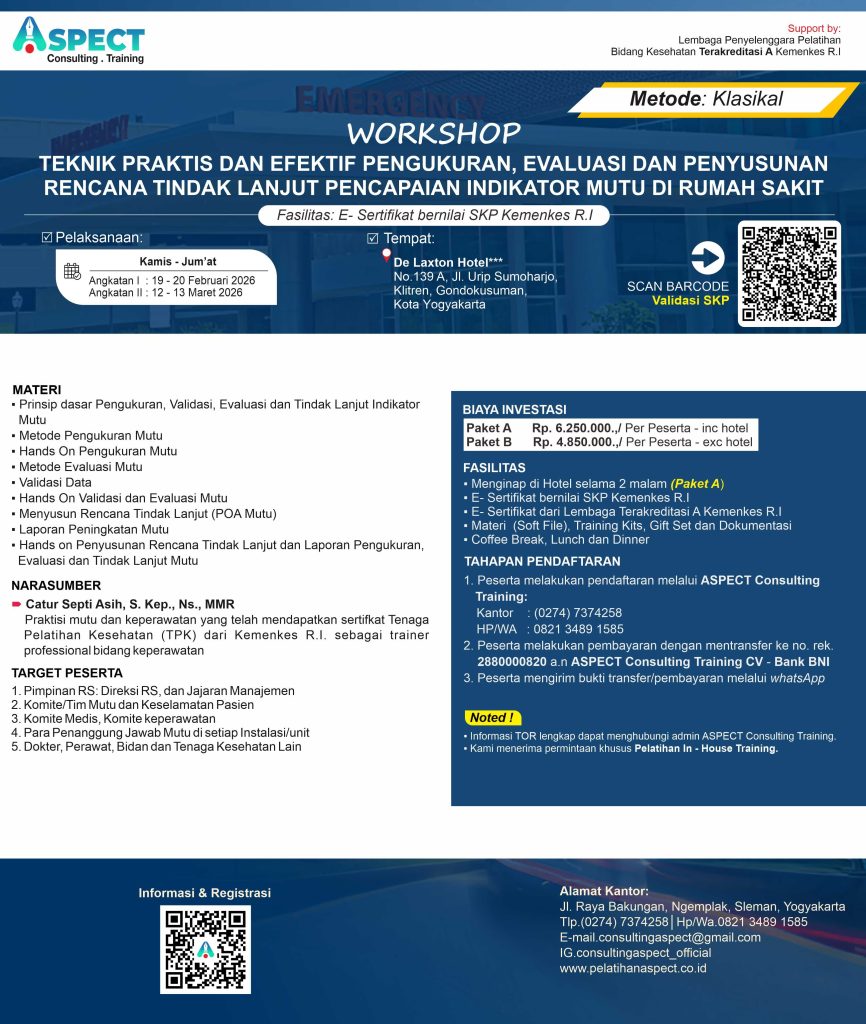 Workshop Penyusunan Indikator Mutu Rumah Sakit