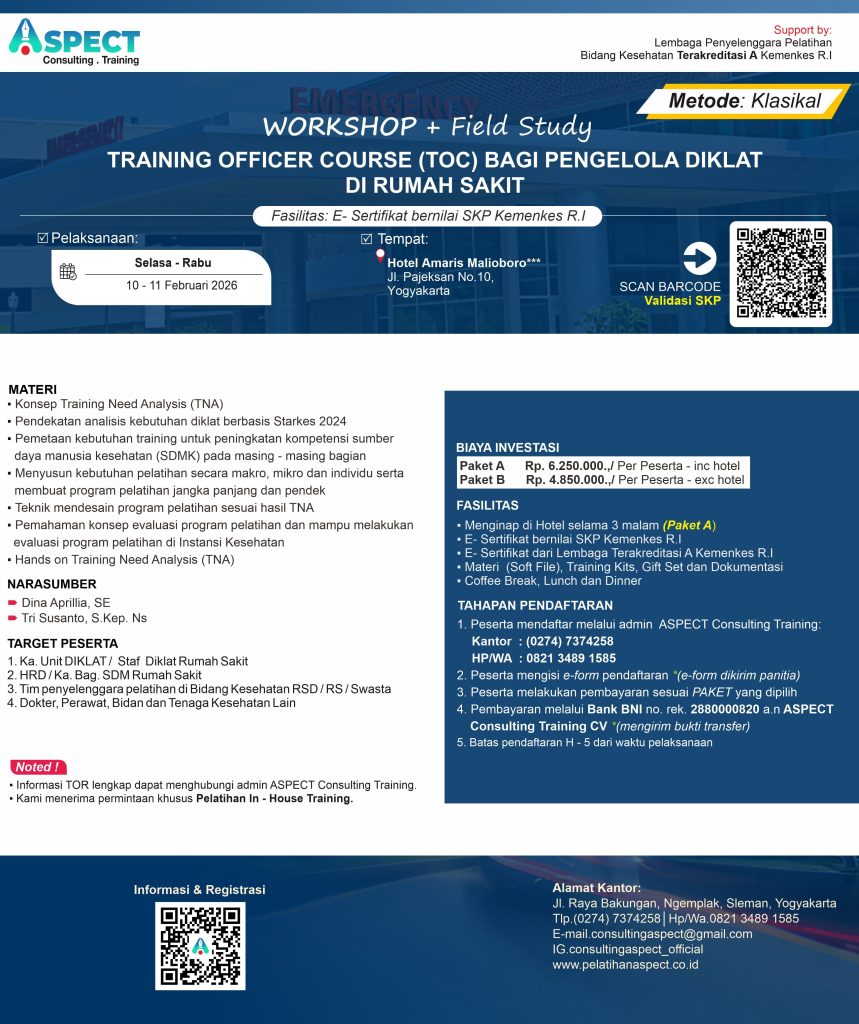 Workshop TOC Bagi Penyelenggara Pelatihan Bidang Kesehatan