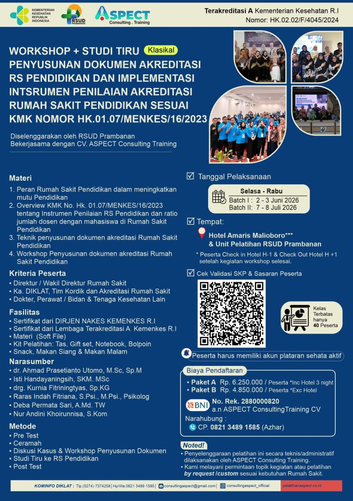 Workshop Penyusunan Dokumen Akreditasi RS Pendidikan