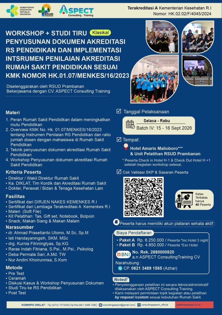 Workshop Penyusunan Dokumen Akreditasi RS Pendidikan