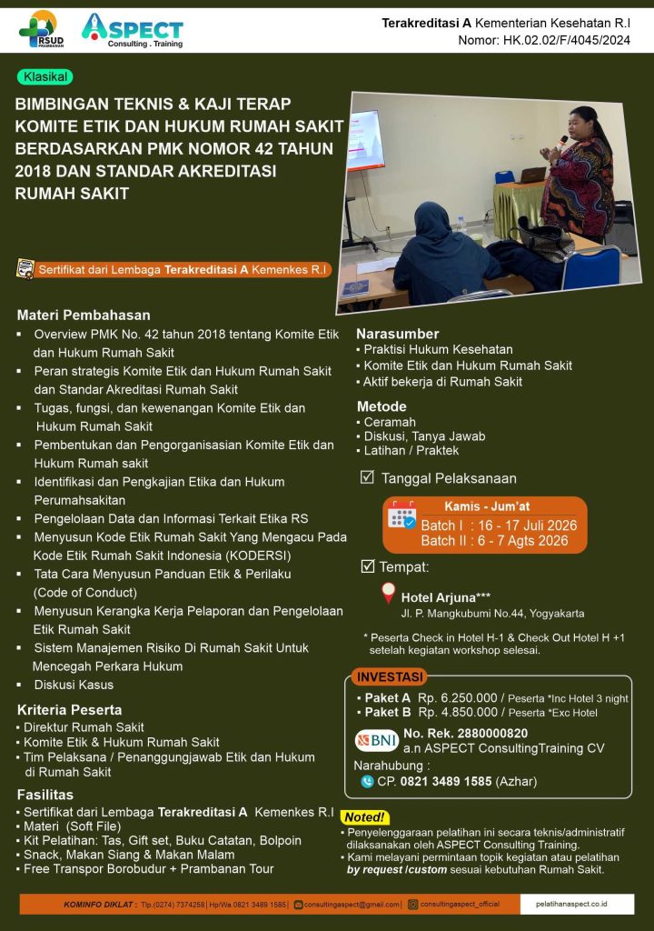 Bimtek Komite Etik dan Hukum Rumah Sakit